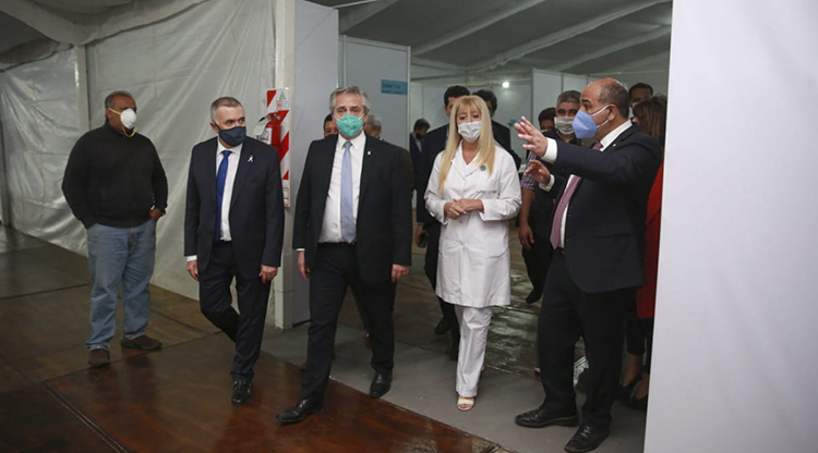 Alberto Fernández recorrió las instalaciones del anexo del hospital Eva Perón
