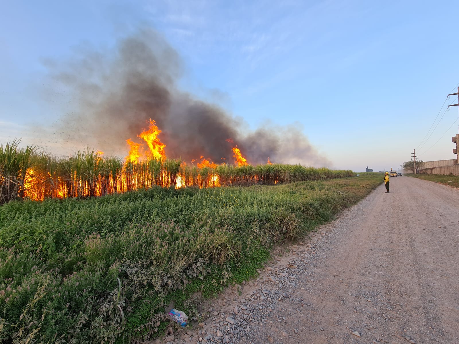 Defensa Civil controló dos incendios en cañaverales Foto